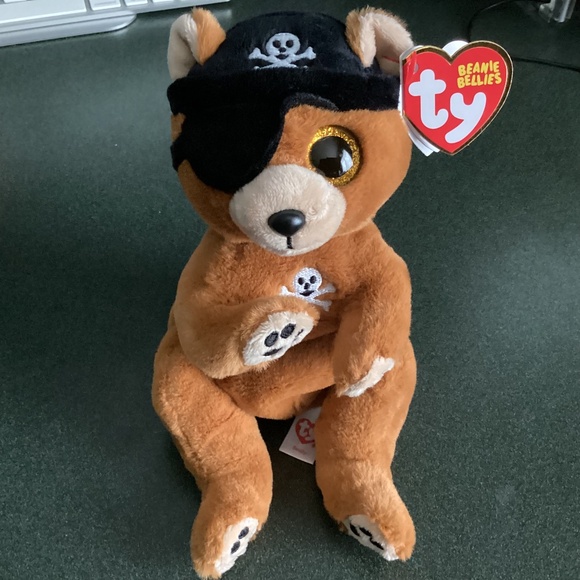TY Beanie Bellies Scully The Pirate Bear (6”) - Picture 2 of 7
